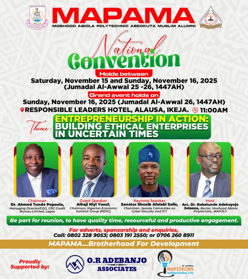 MAPAMA holds national convention November 15, 16 in Lagos