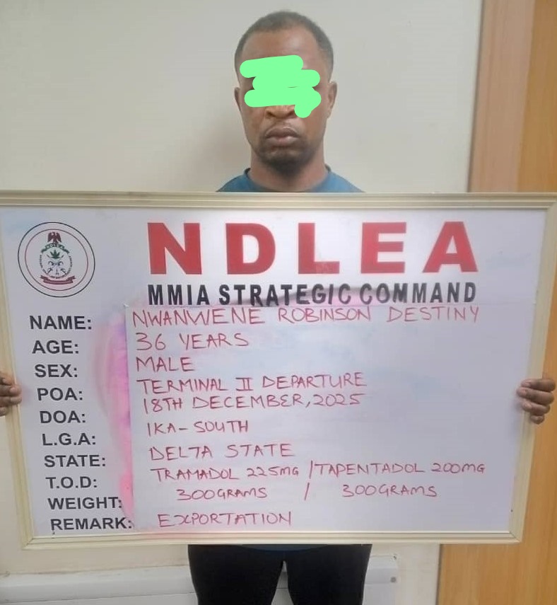 Man caught with 1,020 pills of tramadol, tapentadol at airport