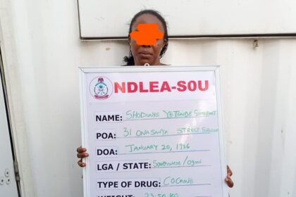 Female drug kingpin arrested in Lagos with 23.50kg cocaine