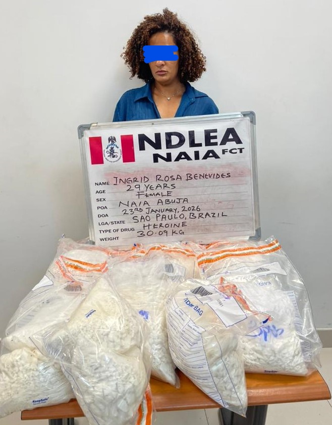 NDLEA intercepts Brazilian lady with N3b heroin in coffee packs