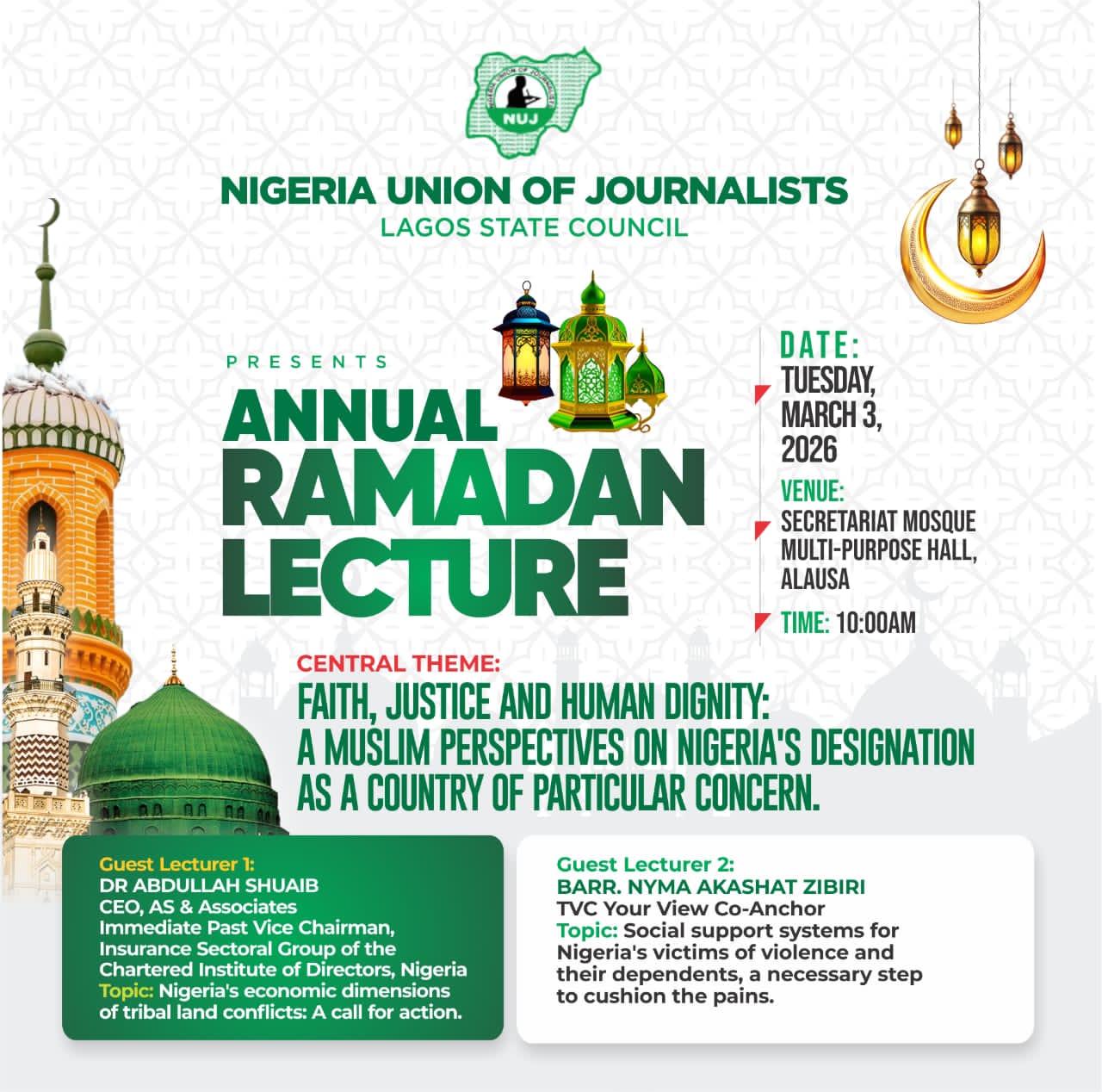 Lagos NUJ holds Annual Ramadan Lecture on Tuesday, March 3