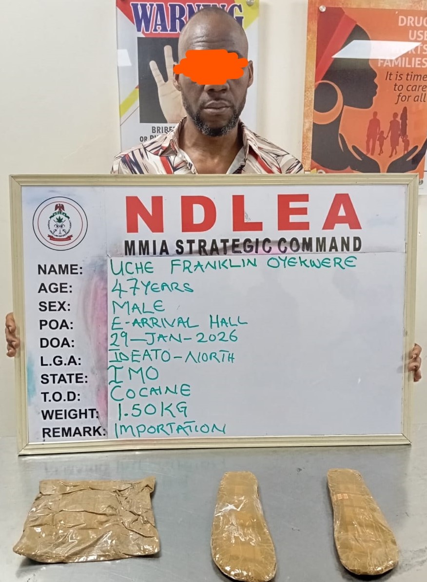 Brazil returnee caught with cocaine hidden in private part, footwear
