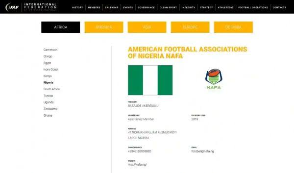 NFAF yet to reflect on IFAF membership list