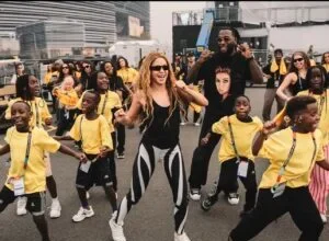 W'Cup: Shakira, Burna Boy rehearse with Uganda’s Ghetto Kids