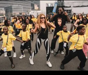 W'Cup: Shakira, Burna Boy rehearse with Uganda’s Ghetto Kids