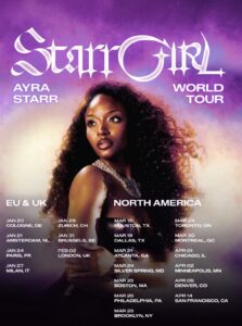 Ayra Starr announces 20-city world tour for ‘Starrgirl’