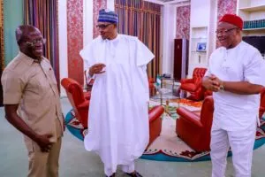 PHOTO NEWS: Uzodinma on first visit to Buhari after becoming Imo gov