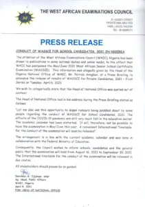 BREAKING: WAEC reschedules May/June 2021 exam (+full statement)