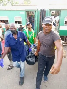 Two killed, many injured as train rams into Lagos staff bus(+Photos)