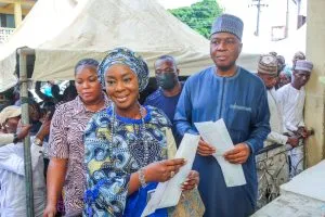 PHOTO NEWS: Saraki, wife vote in Ilorin