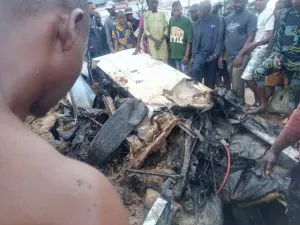 BREAKING: Helicopter crashes in Ikeja, two rescued (+Photos)